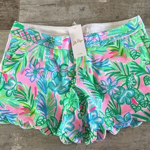 Lilly Pulitzer Pink and Green Floral High Waist Shorts